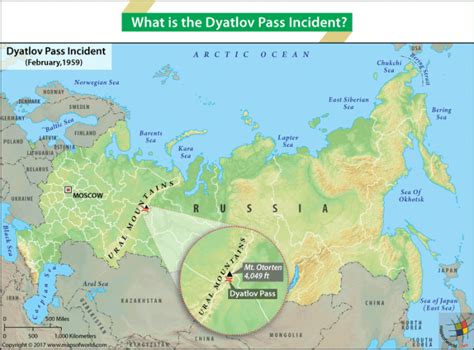 Map of Russia highlighting location of Dyatlov Pass in Ural mountains ...