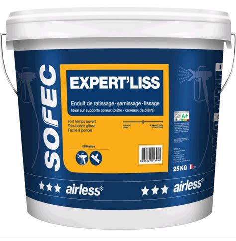 Sofec Expert Liss Enduit Airless De Garnissage Et De Lissage Kg Sofec