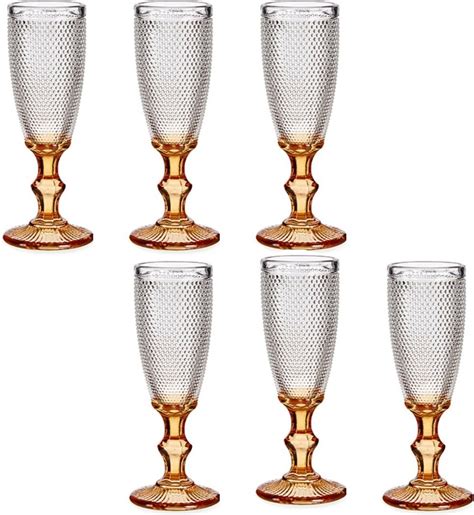 Vivalto Luxe Champagneglazen Monaco Serie Set X Op Goud Voet Ml