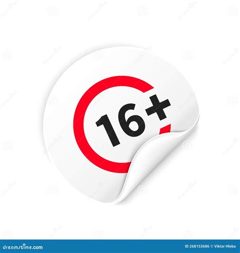 Sixteen Plus Icon Under Years Old Prohibition Sign Age Restriction