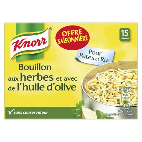 Knorr Bouillon Aux Herbes Et L Huile D Olive Puget Tablettes G