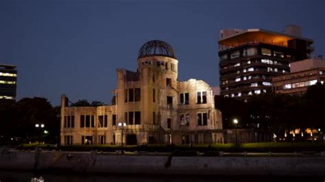 Hiroshima Atomic Bomb Dome Night Hiroshima Peace Memorial Park Japan ...