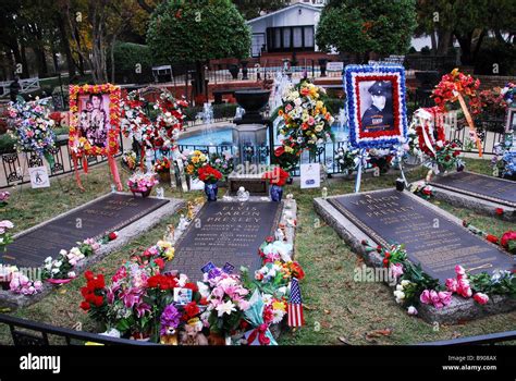 Elvis Presley Tomb Memphis Tennessee United States Of America North