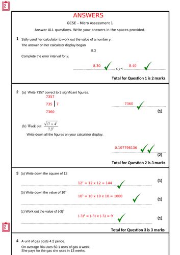 Gcse µ Assessment 1 Estimation Indices Roots Prime Factors Hcf And Lcm Edexcel Foundation