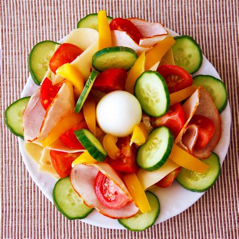 Vegetable With Ham And Egg Free Stock Photo - Public Domain Pictures