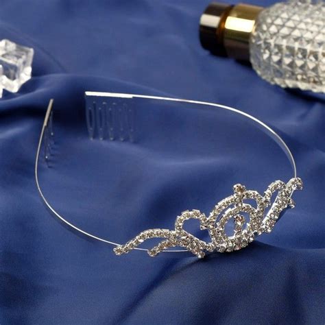 Диадема для волос "Россыпь" узоры, h-3 см, серебро - купить с доставкой ...