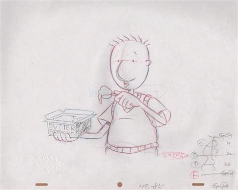 Doug Funnie Original Production Cel Drawing Animation Art Nickelodeon