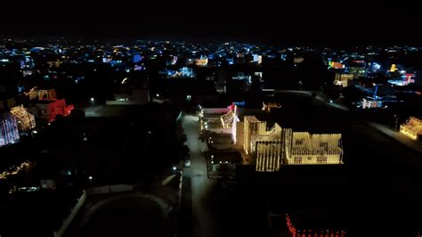 Aerial View Of Decoration Lights On Diwali Stock Footage SBV-348696377 ...