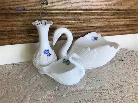 Vintage Imperial Milk Glass Set With Original Stickers Etsy