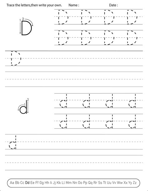 Alphabet Handwriting Practice Worksheet Alphabet Activity For Pre