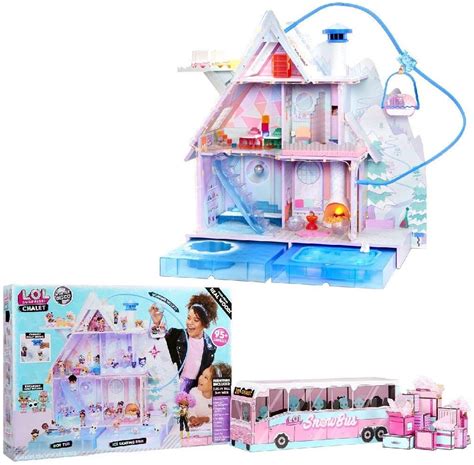 L O L Surprise Winter Disco Chalet Wooden Doll House With Exclusive