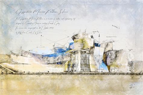 Guggenheim Museum Bilbao Drawing By Raceman Decker Pixels