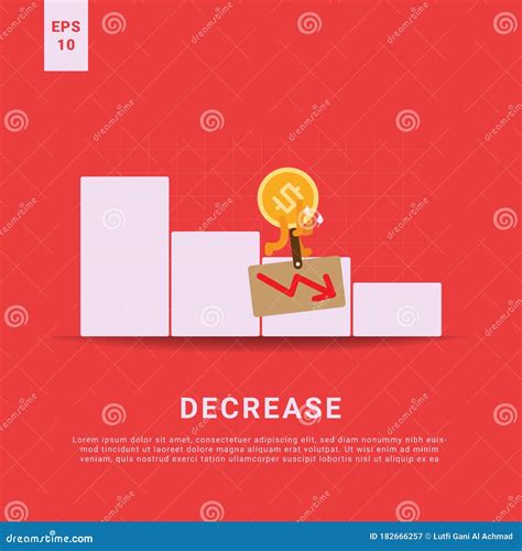 Decrease Rate And Lost Income Flat Vector Stock Vector Illustration