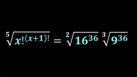 A Nice Factorial Exponential Equation Olympiad Math Prep Youtube