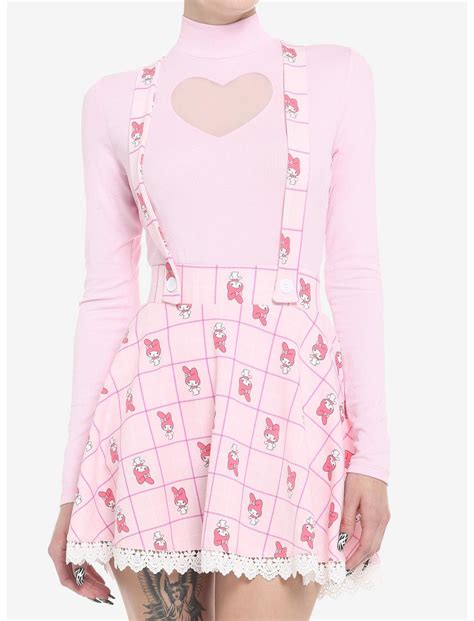 My Melody Plaid And Lace Suspender Skirt Hot Topic