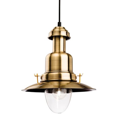 Firstlight Fisherman Single Light Ceiling Pendant In Antique Brass