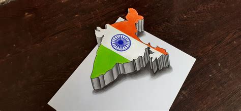 3D India map drawing | Drawing tutorials for beginners, Independence day special, Drawing tutorial