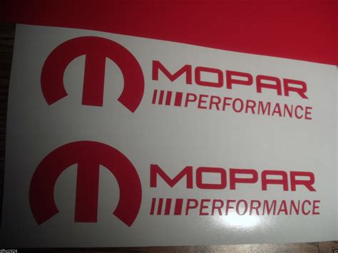 Mopar Dodge Performance Logo Vinyl Sticker Decal Bright Red Gloss Set