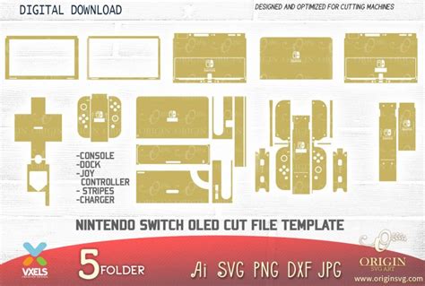 Nintendo Switch Oled Skin Vector Cricut And Cut File Template Origin Svg Art