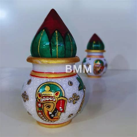 Marble Kalash With Nariyal For Pooja Set Of 2 At Best Price In New Delhi