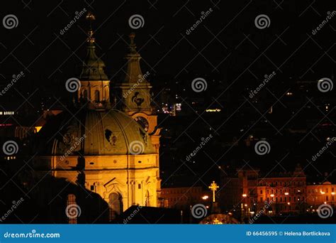 Church In Prague At Night Stock Image Image Of Town 66456595