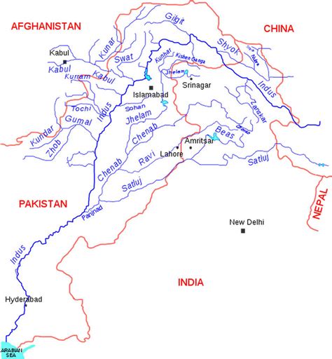 River Map Pakistan