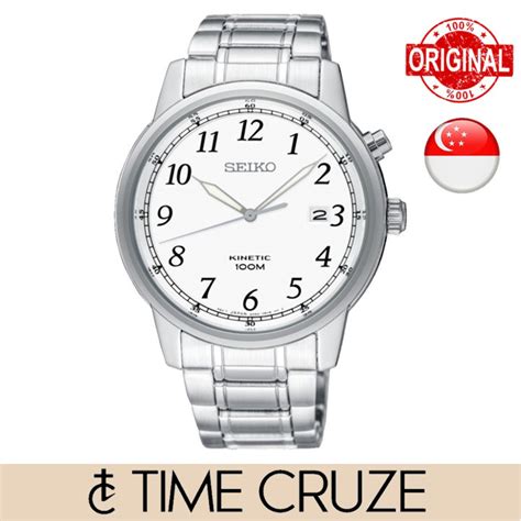 Time Cruze Seiko SKA775 Kinetic Stainless Steel White Dial Analog Men