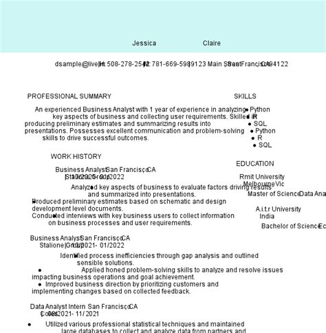 great analyst resume examples livecareer