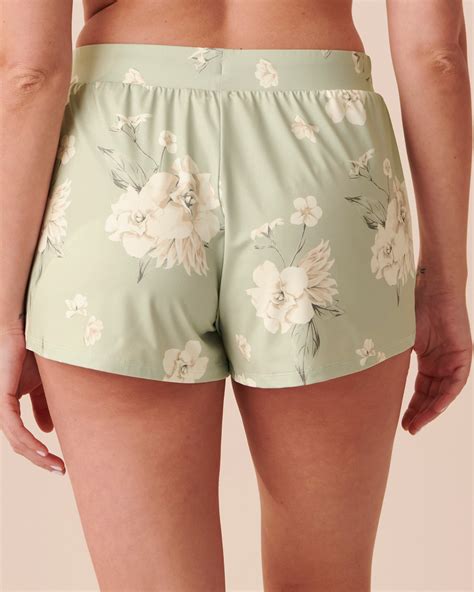 Recycled Fibers Floral Pajama Shorts White Bouquet La Vie En Rose