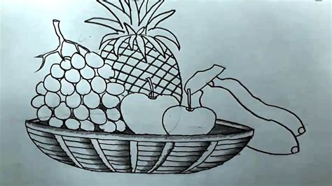 draw fruit basket pencil sketch pencil shading drawing youtube