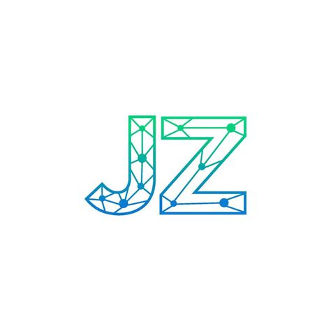 Abstract Letter Jz Logo Design With Line Dot Connection For Technology