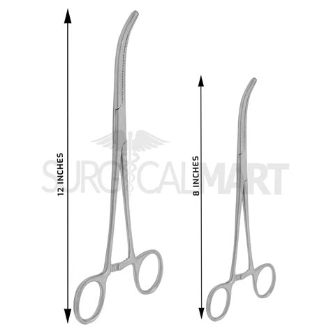 2 Pc Hemostat Forceps Set 8"+12" Curved Fishing Forceps | Surgical Mart