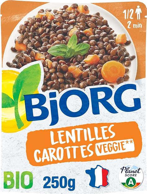 Bjorg Plat Cuisin Lentilles Carottes Bio Plat Pr Par Bio Et