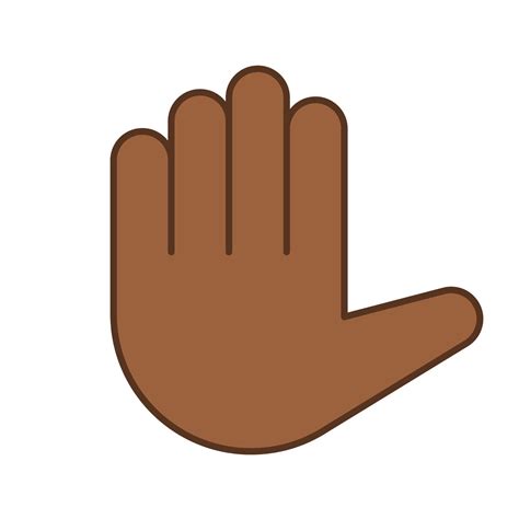 Raised Hand Emoji Color Icon High Five Stop Hand Gesture Palm