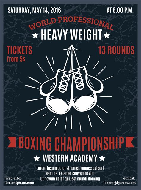 Boxing Professional Championship Poster 478856 Vector Art At Vecteezy