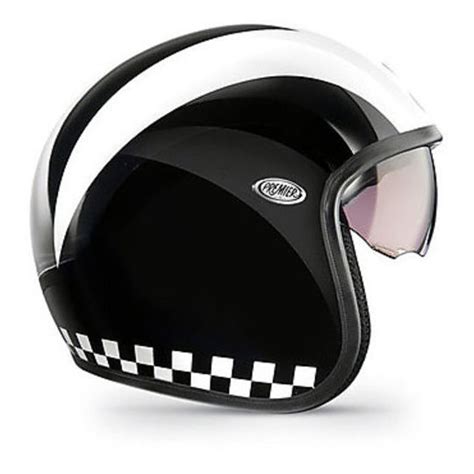 Casco Moto Jet Premier Vintage In Fibra Con Visierino Integrato