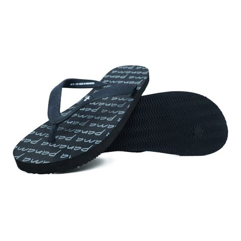 Sandal Jepit Pria Logomania Pattern Taxt Hitam