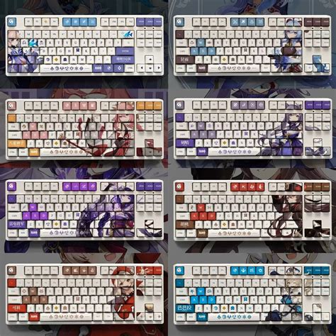 108 Klawisze Genshin Impact Theme Klawisze PBT Anime Keycap Mechaniczna