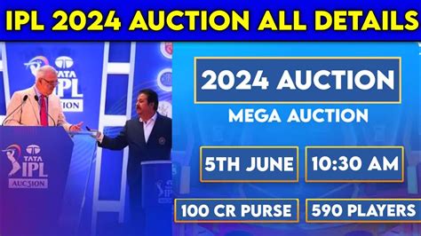 Tata IPL 2024 Auction IPL 2024 Auction Date Auction Players List