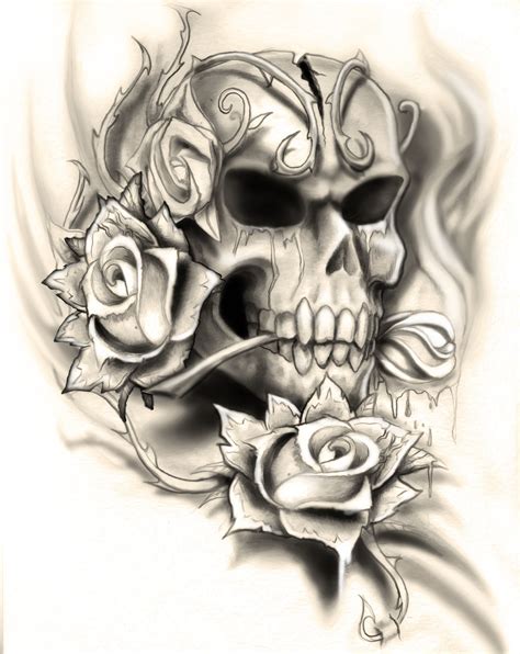 Rose Tattoo Design Google Search Skull Art Drawing Skull Artwork