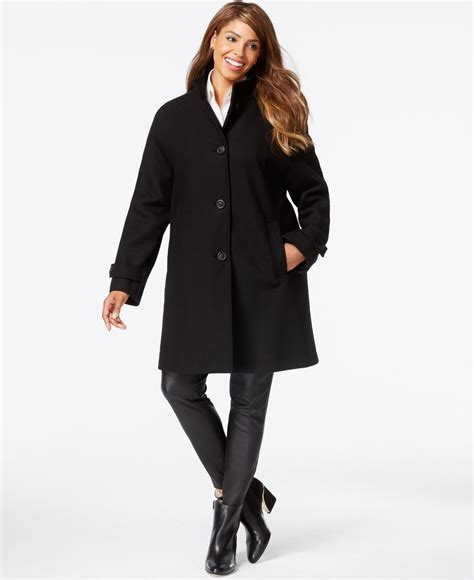 Lyst Jones New York Plus Size Heathered Walker Coat In Black