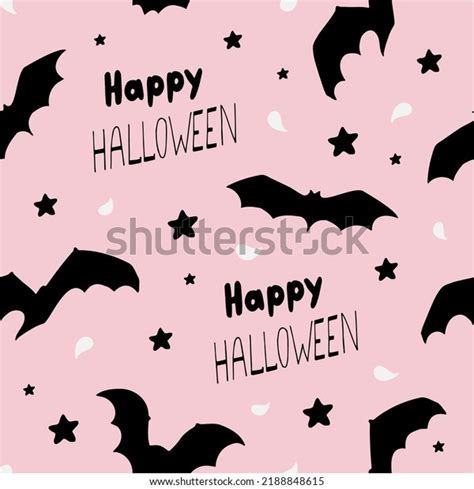 Seamless Bat Pattern Silhouette Bat Halloween Stock Vector Royalty