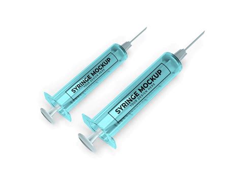 V Medical Syringe Mockup Template Set Vol