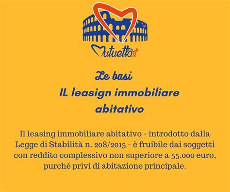 Il Leasing Immobiliare Abitativo Il Banchese Spiegato Semplice Mutuetto