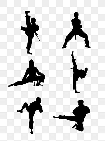 Best Taekwondo Silhouette Vector Illustration Vector Material Taekwondo ...