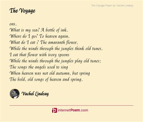 The Voyage Poem By Vachel Lindsay