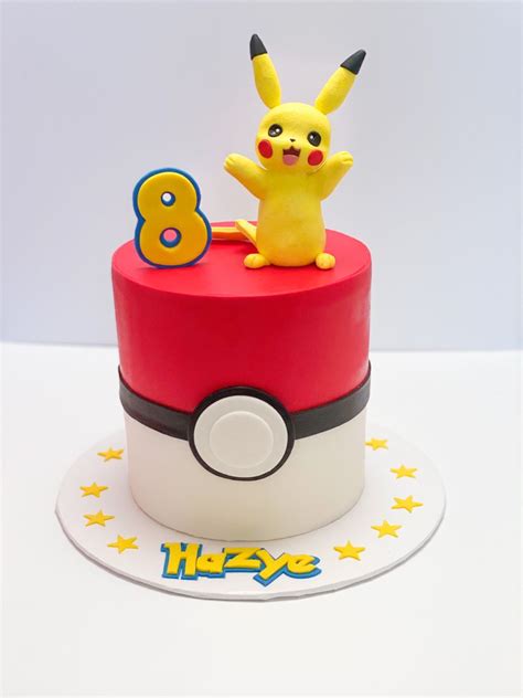 Pikachu cake for my nephews 8th birthday today dark chocolate fudge cake with vanilla moose ...