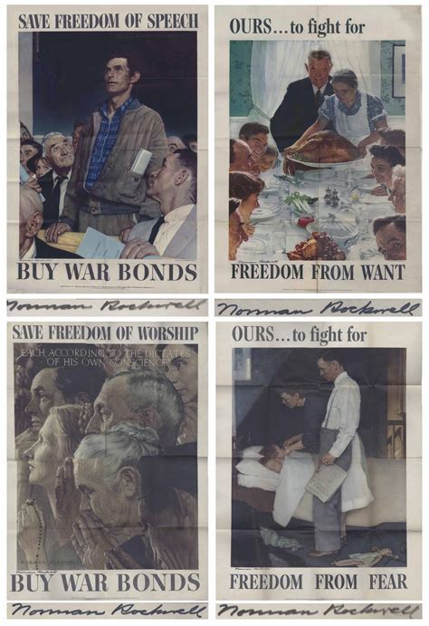 Sell Auction Norman Rockwell Four Freedoms Posters At Nate D Sanders