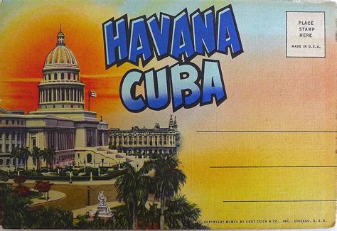 Vintage Collection Of Postcards With Illustration Of The City Of Havana