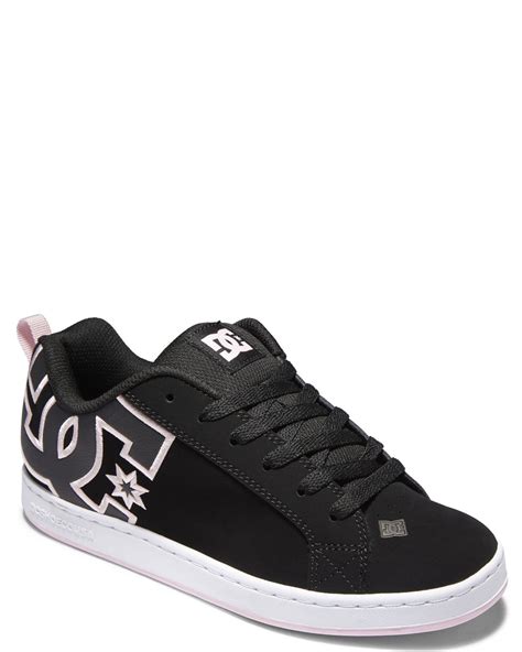 Dc Shoes Womens Court Graffik Shoe Black Pink Black SurfStitch